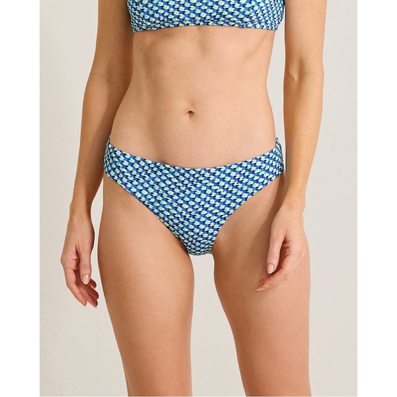 Tommy Bahama Palm Modern Mosaic Pool Bikini Bottoms Beach Glass Blue Large - Picture 1 of 5
